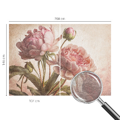 Fotovæg stue Delikate pæoner