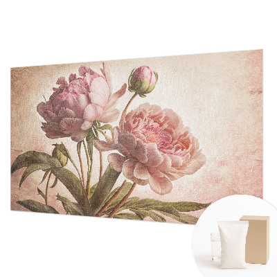 Fotovæg stue Delikate pæoner