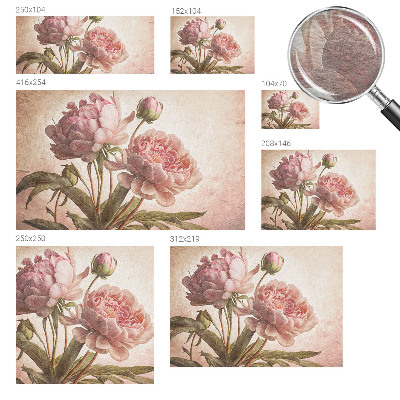 Fotovæg stue Delikate pæoner