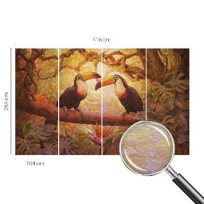 Fototapet på mål Farverige tukaner