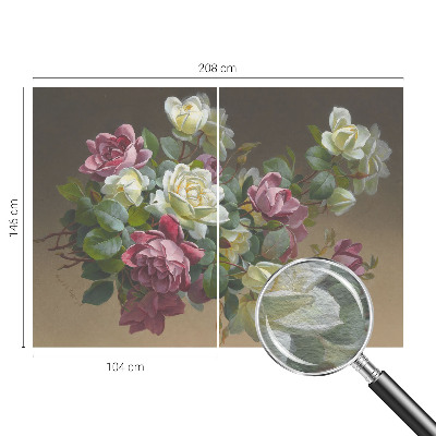 Fotovæg med blomstermotiv og elegant udtryk
