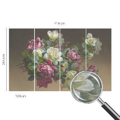 Fotovæg med blomstermotiv og elegant udtryk