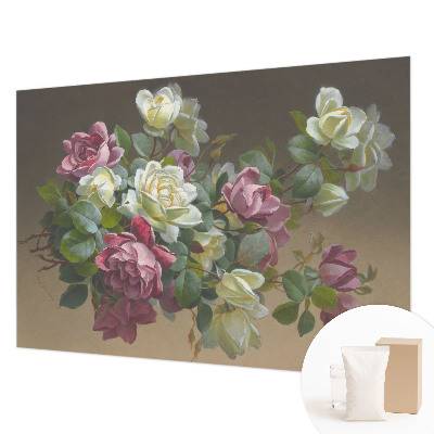 Fotovæg med blomstermotiv og elegant udtryk