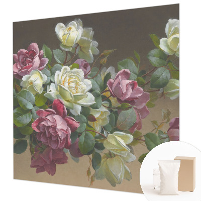 Fotovæg med blomstermotiv og elegant udtryk