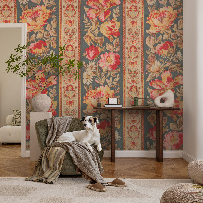 Tapet Farverige blomster