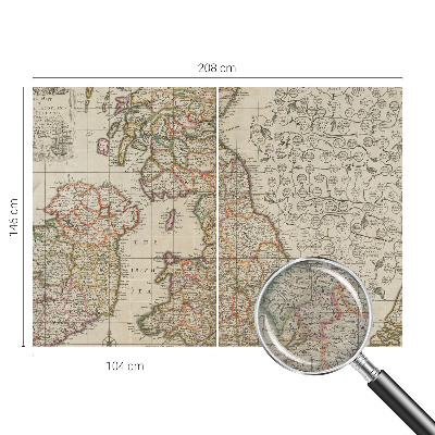 Høj kvalitet fototapet Antik kort