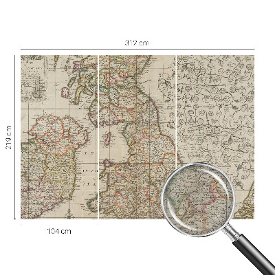 Høj kvalitet fototapet Antik kort