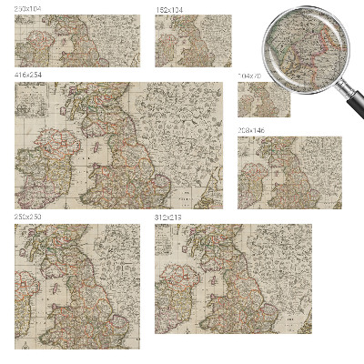 Høj kvalitet fototapet Antik kort