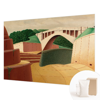 3D fototapet med motiv af et fredeligt landskab