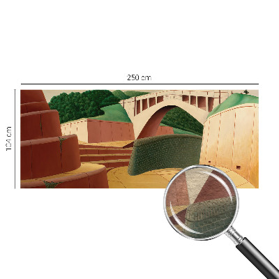3D fototapet med motiv af et fredeligt landskab