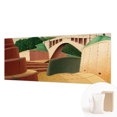 3D fototapet med motiv af et fredeligt landskab