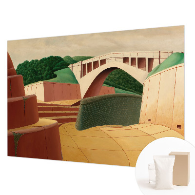 3D fototapet med motiv af et fredeligt landskab
