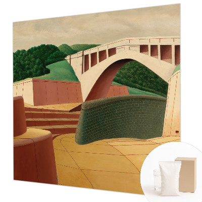 3D fototapet med motiv af et fredeligt landskab