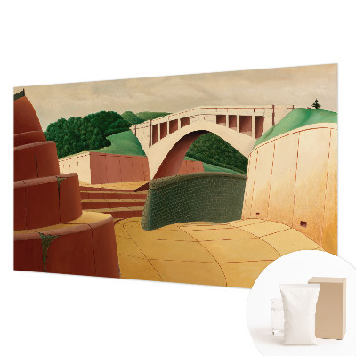 3D fototapet med motiv af et fredeligt landskab
