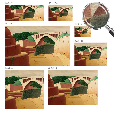 3D fototapet med motiv af et fredeligt landskab