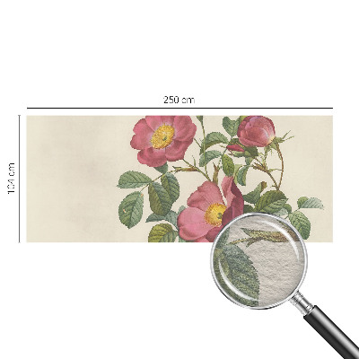 Tapet væg med rosemotiv