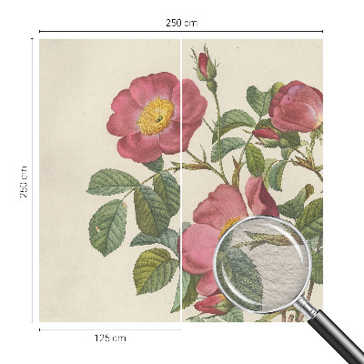 Tapet væg med rosemotiv
