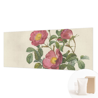 Tapet væg med rosemotiv