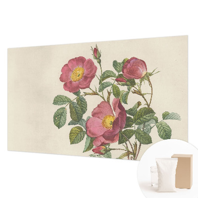 Tapet væg med rosemotiv