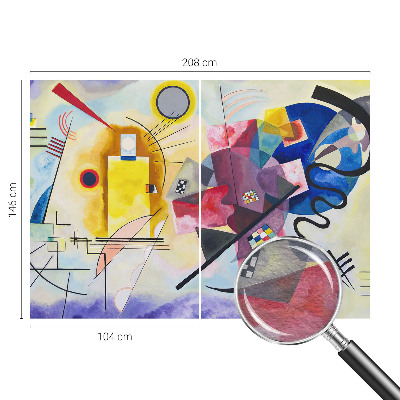 Fotovæg stue Farverig abstraktion