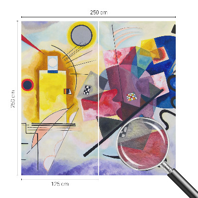 Fotovæg stue Farverig abstraktion