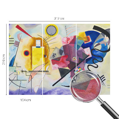 Fotovæg stue Farverig abstraktion