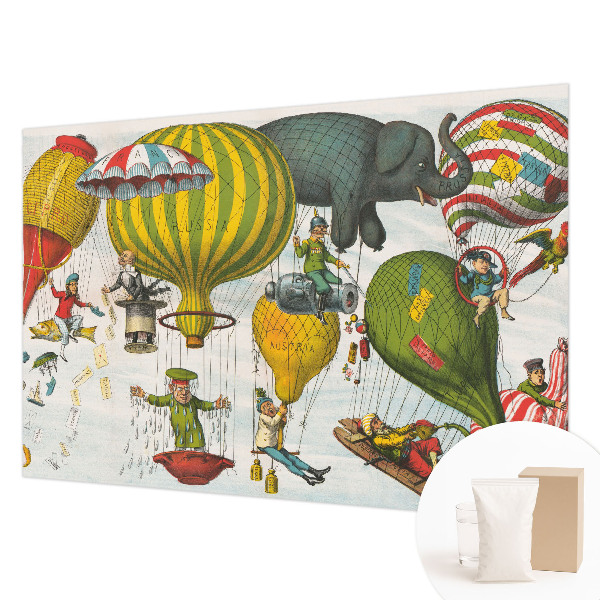 Fotovæg soveværelse Ballonrejse