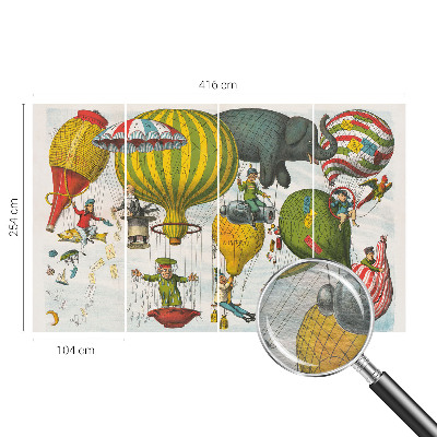 Fotovæg soveværelse Ballonrejse