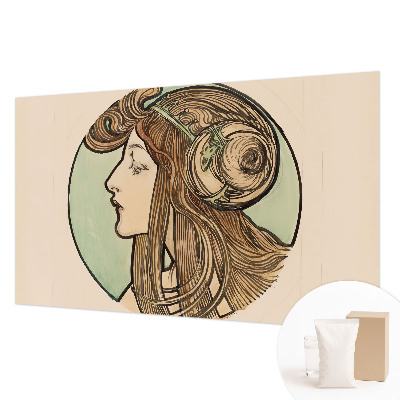 3D fototapet med portræt i jugendstil