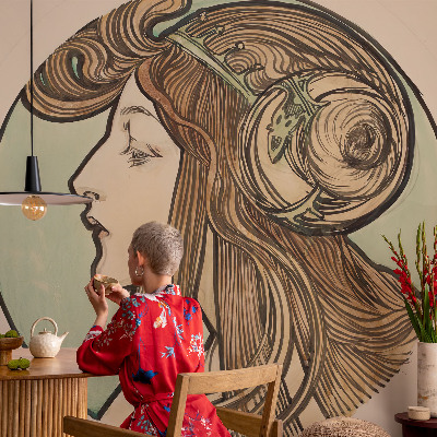 3D fototapet Portræt i jugendstil