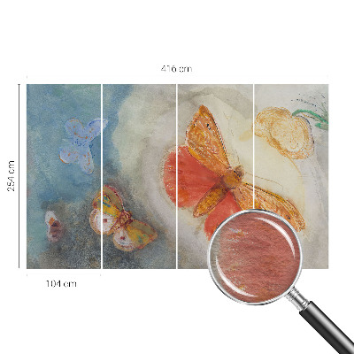 Fototapet Farverige sommerfugle