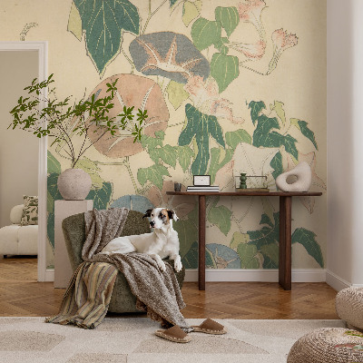 Fotovæg stue Blomsteragtig elegance