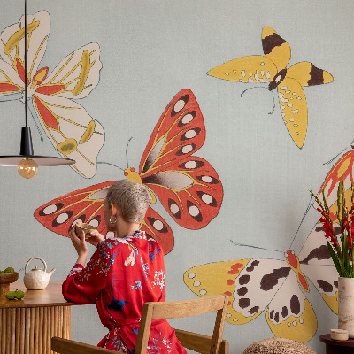 Høj kvalitet fototapet Kunstneriske sommerfugle