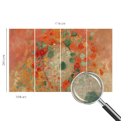 Modern fototapet med et abstrakt blomsterdesign