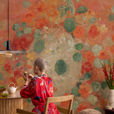 Modern fototapet med et abstrakt blomsterdesign