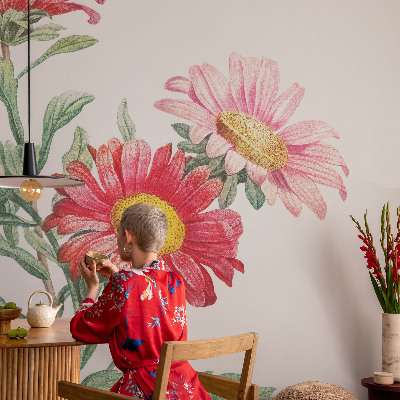 Fototapet på mål med et delikat blomsterprint