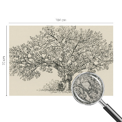 Fototapet på mål med træillustration