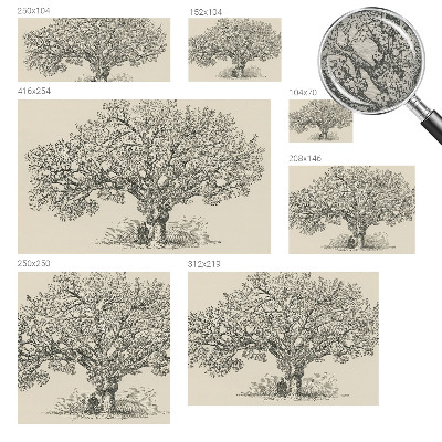 Fototapet på mål med træillustration