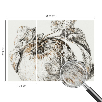 Høj kvalitet fototapet Æbleblade