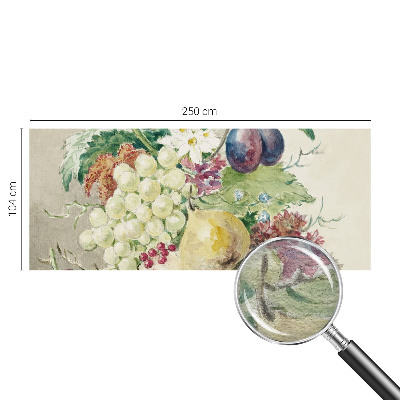 Stor fototapet med blomstermotiv og frugtmotiv