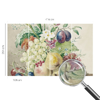 Stor fototapet Blomster og frugter