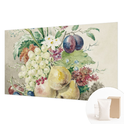 Stor fototapet med blomstermotiv og frugtmotiv