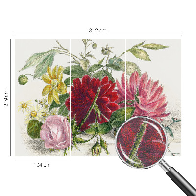 Vlies fototapet med motiv af en blomsterbuket
