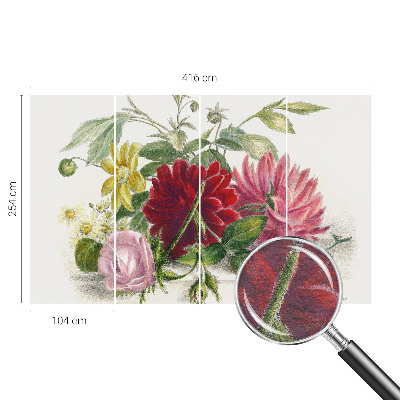 Vlies fototapet med motiv af en blomsterbuket