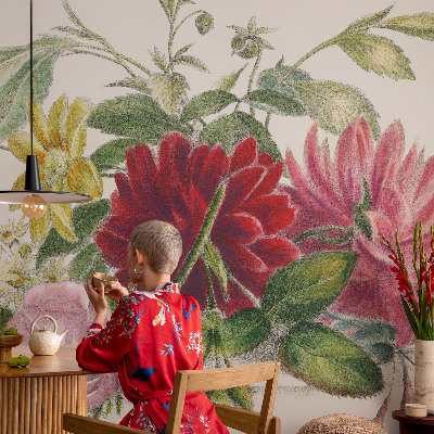 Vlies fototapet med motiv af en blomsterbuket