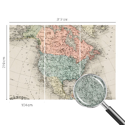 Non-woven fototapet med motiv af et historisk kort