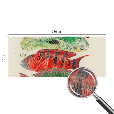 Fototapet stue med motiv af eksotiske fisk