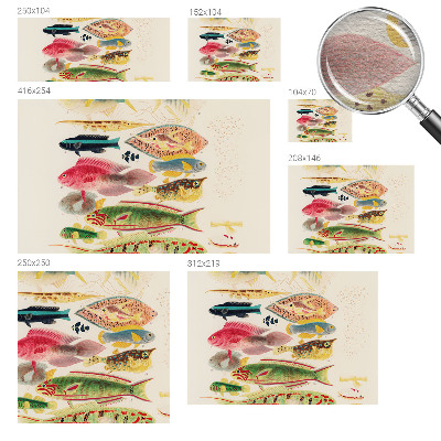 Fototapet børneværelse med et motiv af farverige fisk