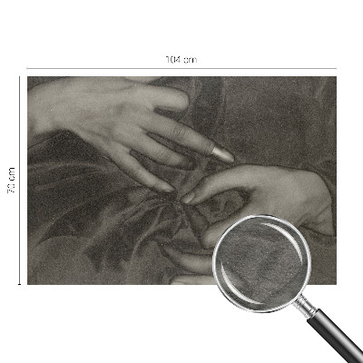 Fotovæg soveværelse Hændernes materiale