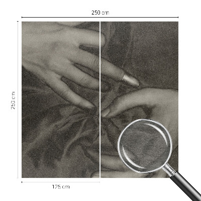 Fotovæg soveværelse Hændernes materiale